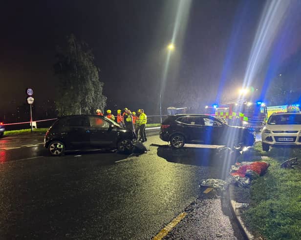Emergency services on East Bank Road.