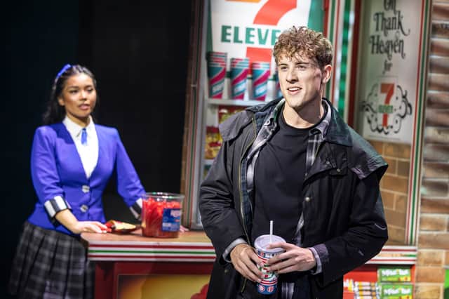 Gerardine Sacdalan and Louis Hearsey play teenagers in the stageshow based on the Hollywood smash hit - Heathers The Musical