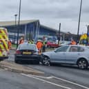 Car crash on Savile Street.