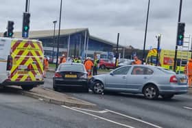 Car crash on Savile Street.