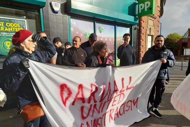 Protest in Darnall following Patriot Platform march through the area.