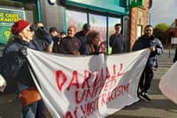Protest in Darnall following Patriot Platform march through the area.