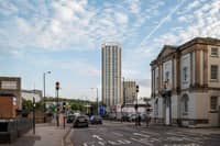 How the new skycraper would look from Suffolk Road, looking south east. Photo: iceni-projects