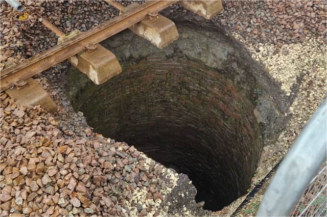 The mine shaft or well is believed to date back to the 19th Century. It is about 6ft across and about 30ft down to water.