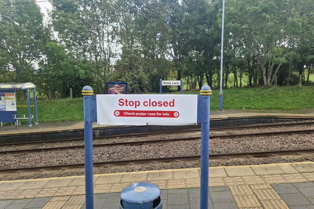 Eleven tram stops between Gleadless Townend and Halfway, the end of the Blue line, are closed pending repairs at Birley Lane.