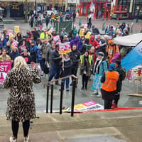 Scores of people at march and rally against racism in Sheffield city centre