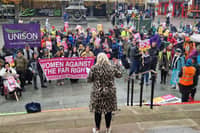 Rally against the far right in Barker's Pool, Sheffield.