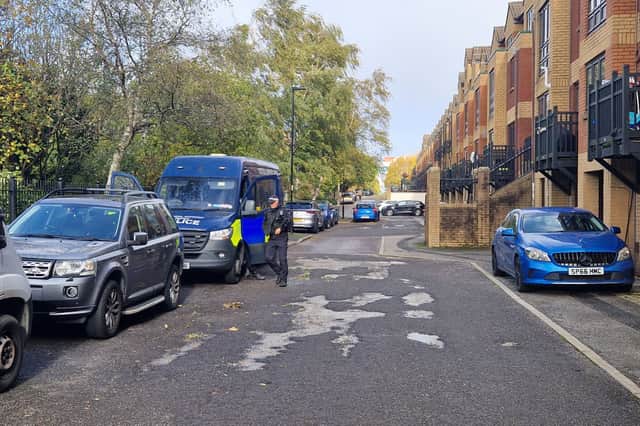Police on the scene of a Sheffield shooting