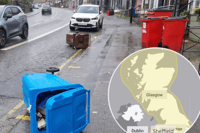 Bins blown over on Sheffield's Ecclesall Road