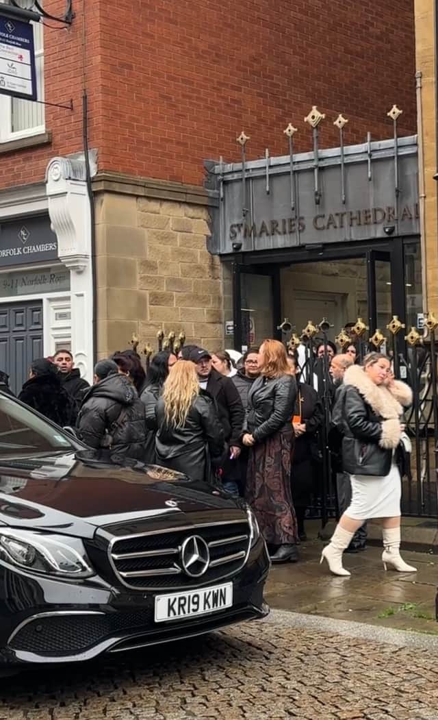 Crowds gathered outside the Church