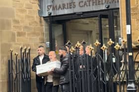 These were the heart-breaking scenes as the casket for Maria Skopova was carried out of the Church 