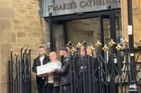 These were the heart-breaking scenes as the casket for Maria Skopova was carried out of the Church