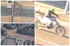 Police want to find this off-road biker who was caught on camera moments before a collision between a bike and a car on Middlewood Road, Sheffield, at 8.35am on October 11, 2026.