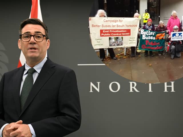 Better Buses campaigners delivered a letter to Andy Burnham's office at Number 10 North calling on public ownership of the nation's buses