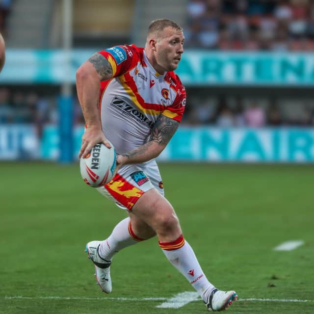 Jordan Abdull featuring for Catalans Dragons back in 2024. 