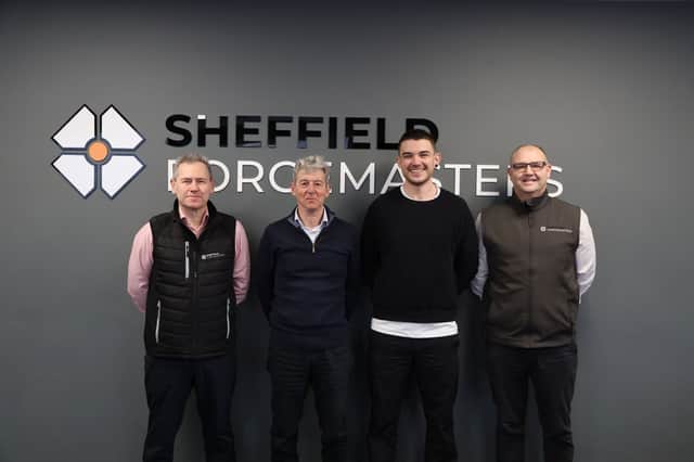 Steely support: Forgemasters CEO Gary Nutter, technical director Ian Nicholls, The Archer Project head of fundraising Joe Logan and Forgemasters COO Gareth Barker