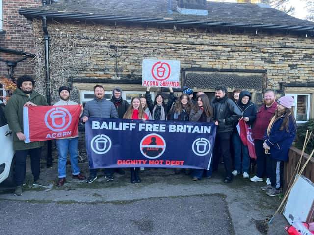 ACORN Sheffield campaigning against a member's eviction in October