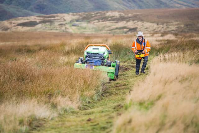 Cutting moorland vegetation