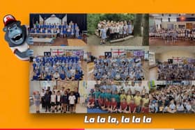 Screenshot from Sheffield Music Hub’s Celebrating Tramlines multi cam project in primary schools at the end of term. 