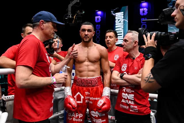 Kevin Maree right before Callum Simpson beat Troy Wilkinson. Pix courtesy of Chris Dean, Boxxer
