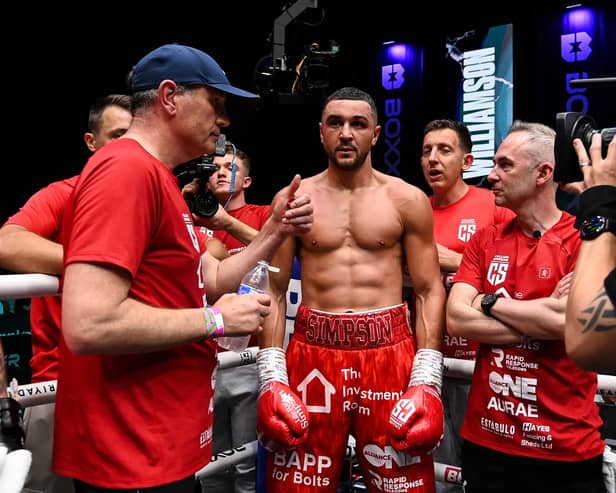 Kevin Maree right before Callum Simpson beat Troy Wilkinson. Pix courtesy of Chris Dean, Boxxer
