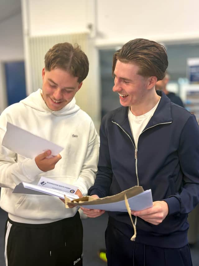 Eckington students celebrating their GCSE results