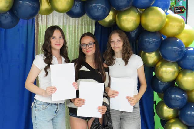 Westfield students celebrating their GCSE results