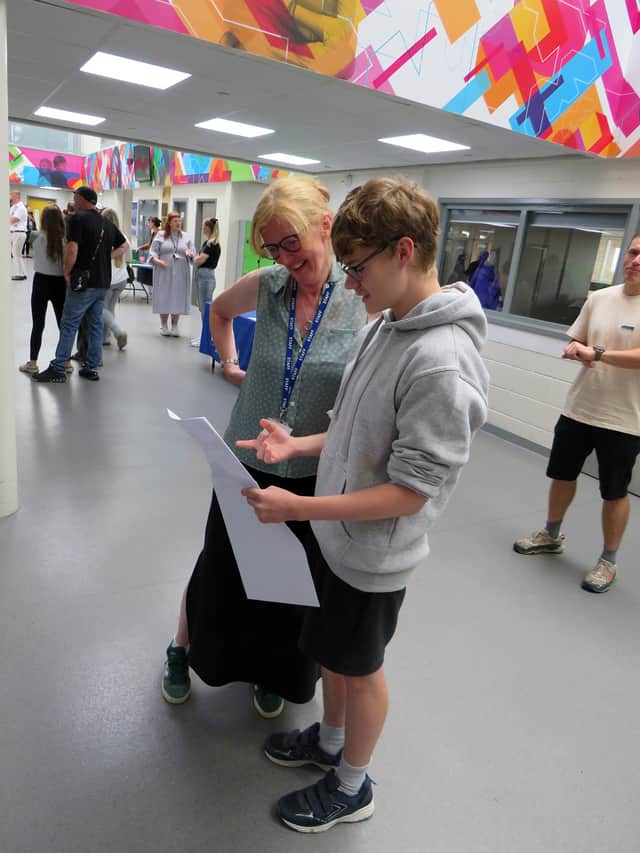 Westfield students celebrating their GCSE results