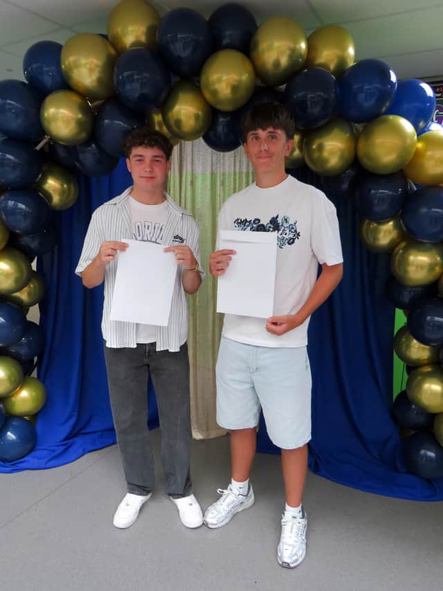 Westfield students celebrating their GCSE results