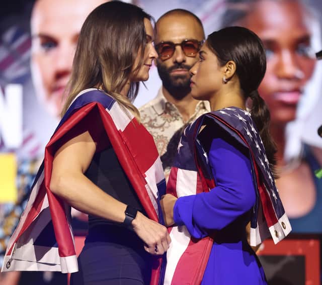 Terri Harper v Miranda Reyes, pre-fight, Pic courtesy of Most Valuable Promotions
