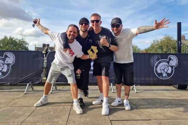 Reytons celebrate No 1 album August 2026 Pic Iconic jpeg