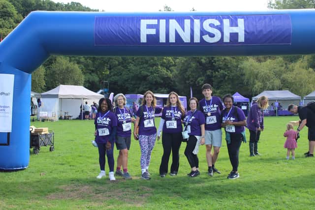 Olympian Joslyn Hoyte-Smith MBE at the finish line.