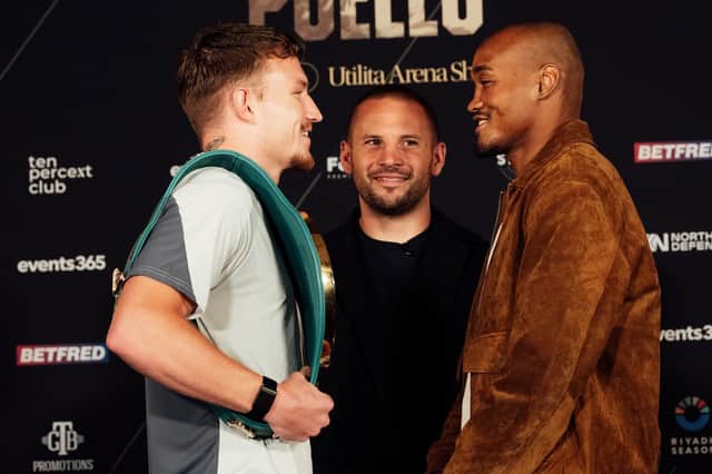 All smiling now...Dalton Smith and Alberto Puello in Sheffield Pic courtesy of Matchroom