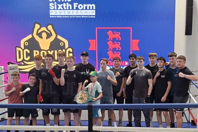 Dalton Smith, far right, in the ring at Maltby Academy