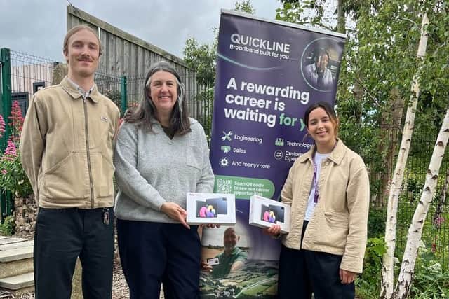 Adam Preston, grants officer at SYCF, Sarah Herrett, fundraising manager at Grow UK and Elisabeth Kamaris, social value and community engagement manager at Quickline.
