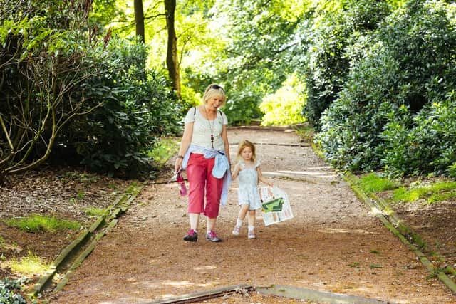 Visitors enjoying the magnificent gardens at Wentworth Woodhouse in Rotherham.