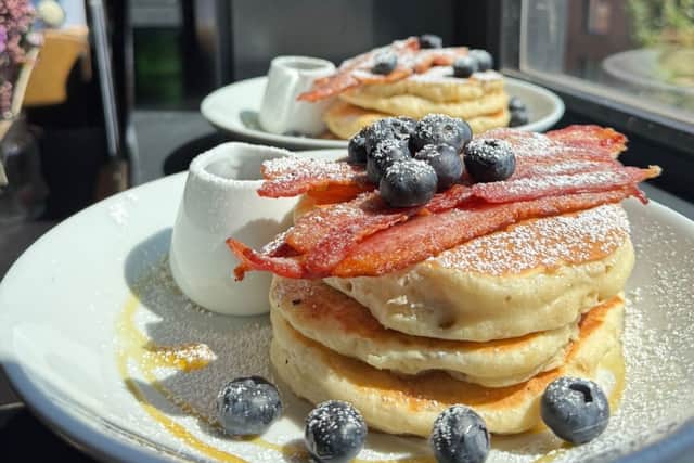 Pancakes at Birdhouse Tea Bar & Kitchen, which is participating in the initiative