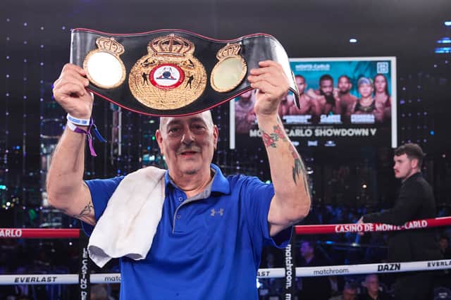 Trainer Sean O'Hagan after Maxi Hughes points victory.