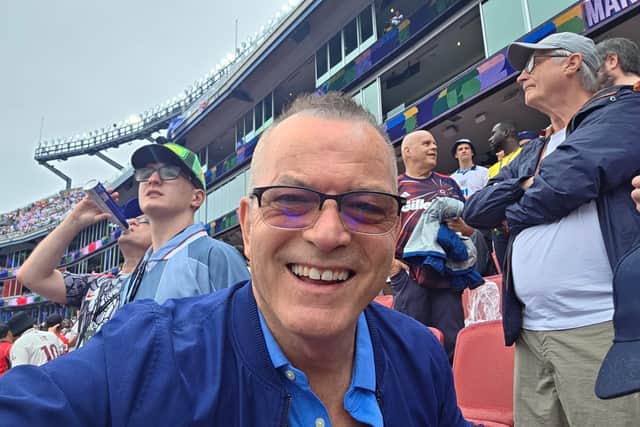 Dennis Hobson checking out sport in the US