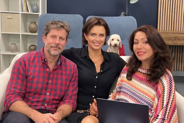 Podcast presenters (from left to right) Stephen Mayes, Heather Stewart-Whyte and Christina Vaughan