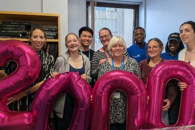 Jessop Wing Generation study team: Natalie Khoaz (front left), Donards Tanedo & Kay Underwood (back row), Tuleen Achkar (front right) with volunteers (back row) Michael Osamudiamen Omogiate and Amara (Nicole) Nwankwo