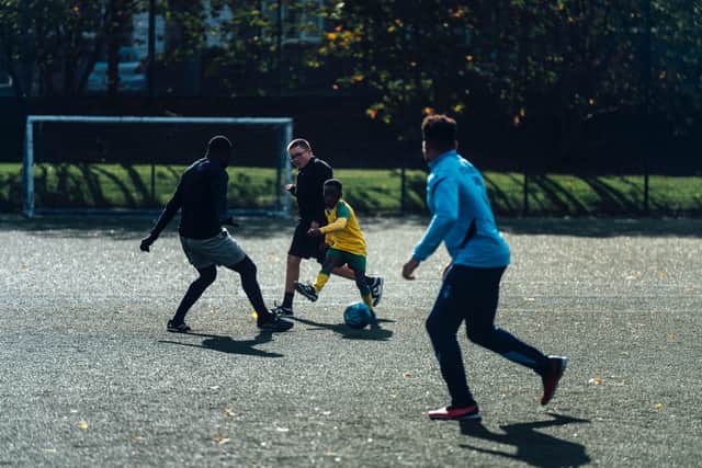 There was a workshop and kickabout as part of the activity day.