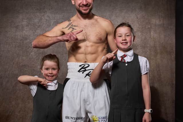 Maxi Hughes and his greatest success - his family  Pic courtesy of Matchroom Boxing