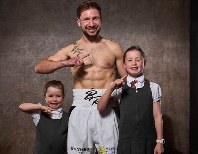 Maxi Hughes and his greatest success - his family  Pic courtesy of Matchroom Boxing