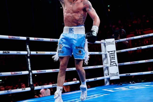 Sheffield, UK: Dalton Smith celebrating 
Picture By Mark Robinson Matchroom Boxing