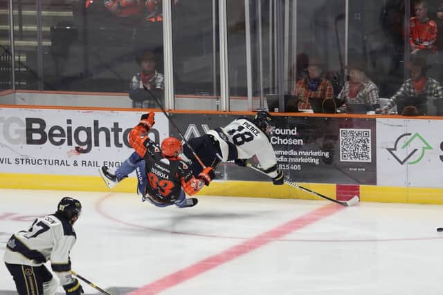 The knee on knee hit that caused Juusola to leave the game against the Flyers