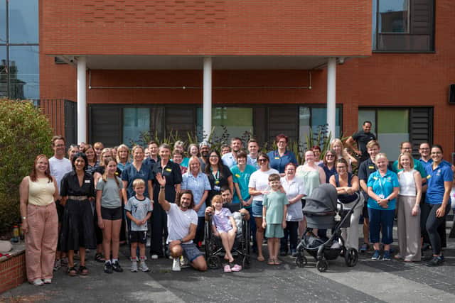 Sheffield Children's colleagues and patients with Joe Wicks
