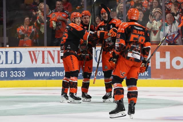 Leevi Teissala scored in the Steelers 5-2 victory over Manchester
