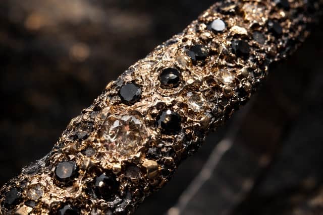 Black diamond bangle by Agneta Bugyte