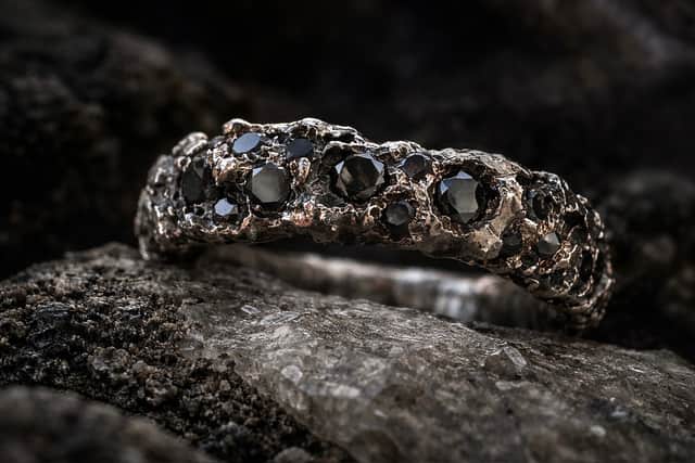 Black diamond ring by Agneta Bugyte